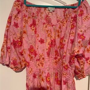 LOFT Pink Floral Top